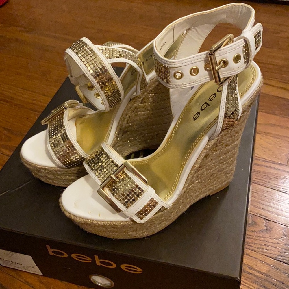 bebe Tracy Gold Wedge Heel
